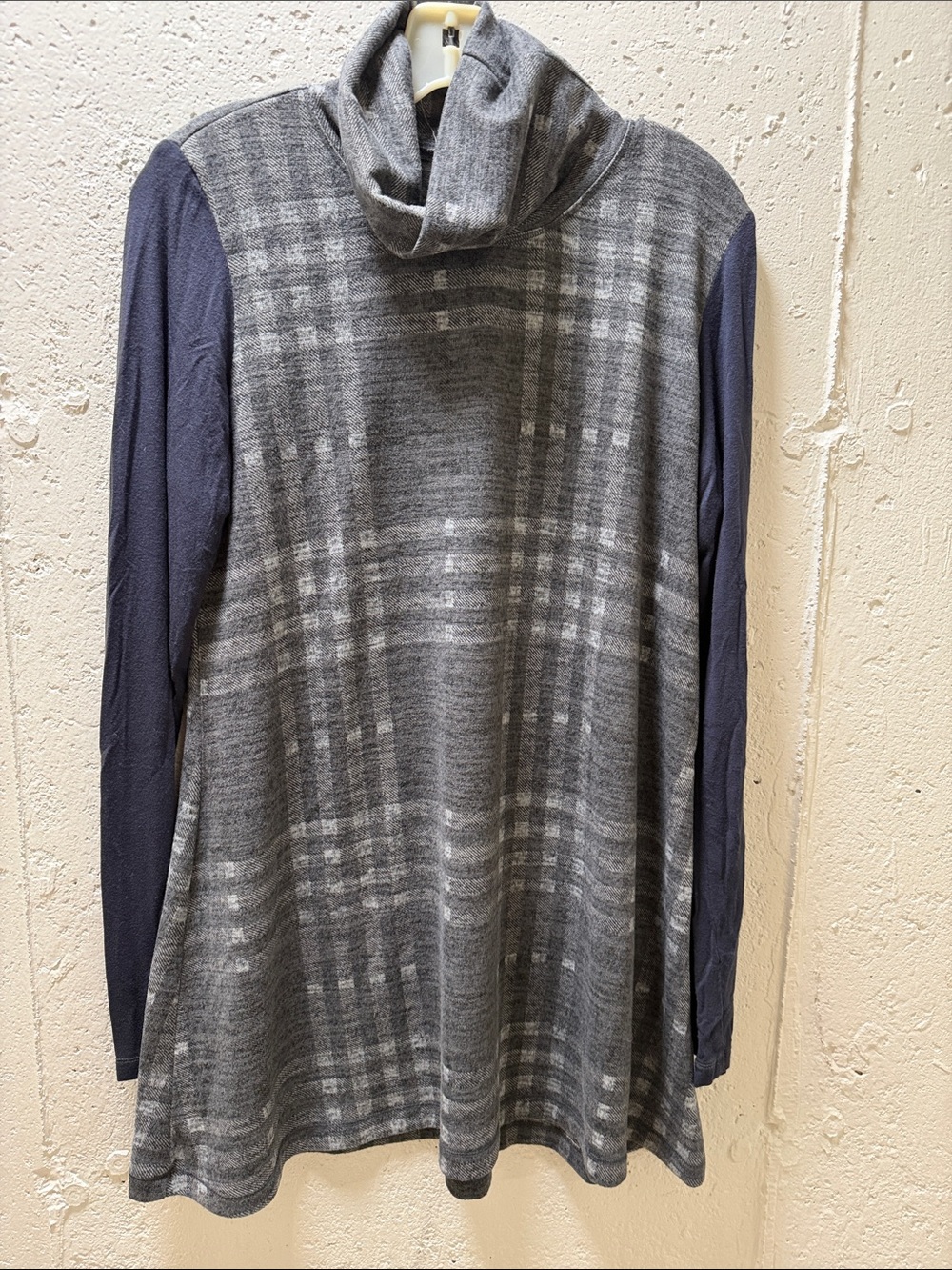 Vintage Turtleneck Grey Plaid Swing Tunic